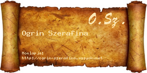 Ogrin Szerafina névjegykártya